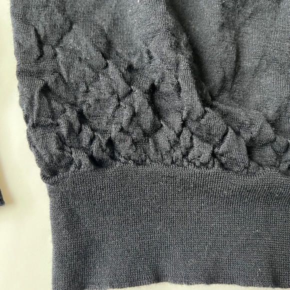 ROBERTO CAVALLI Sweater Pullover Lana Wool lightweight Blue Knit 3D Details Sz M - Picture 4 of 6